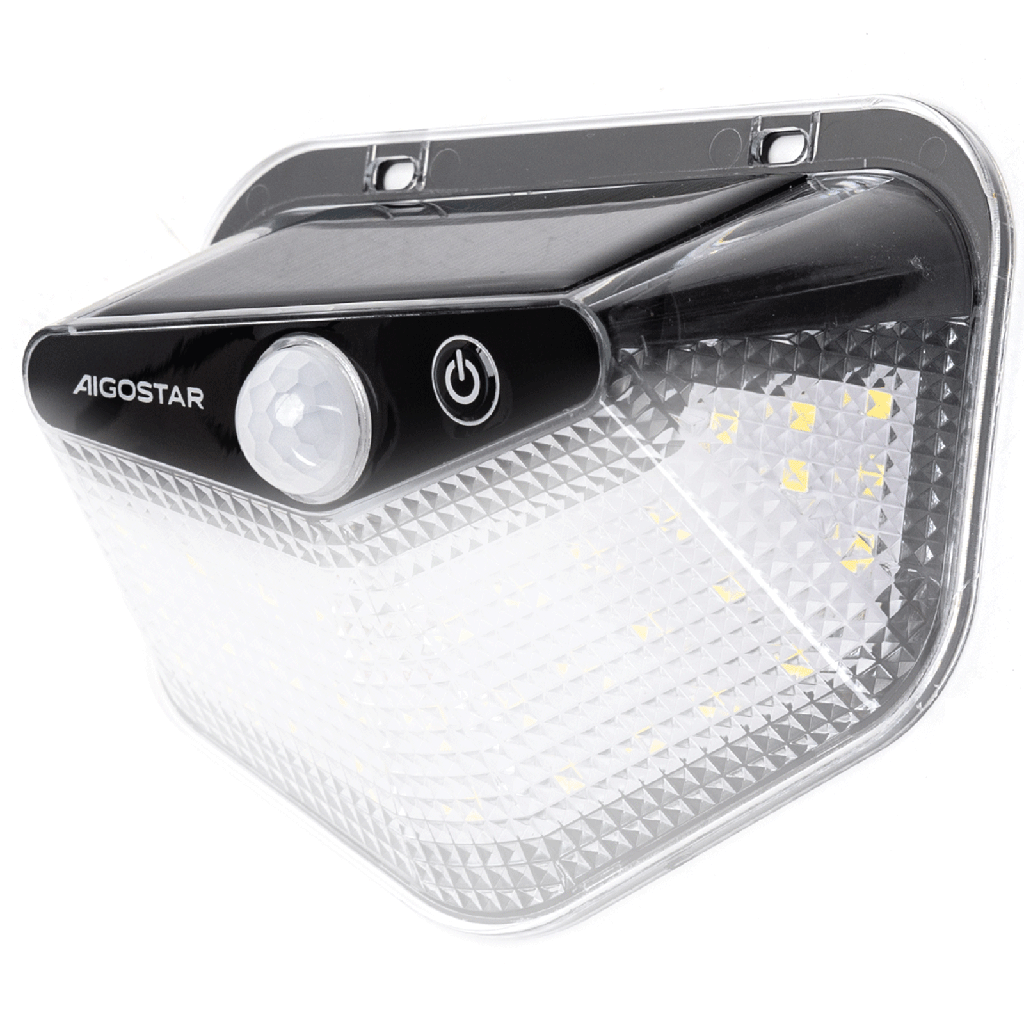 [B1020136K] Solar wall lights SENSOR Area illumination Crystal-grid multi-sided illumination 6500K