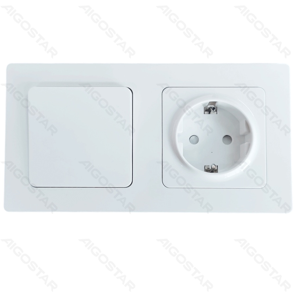 Schuko stopcontact + tweepolige schakelaar