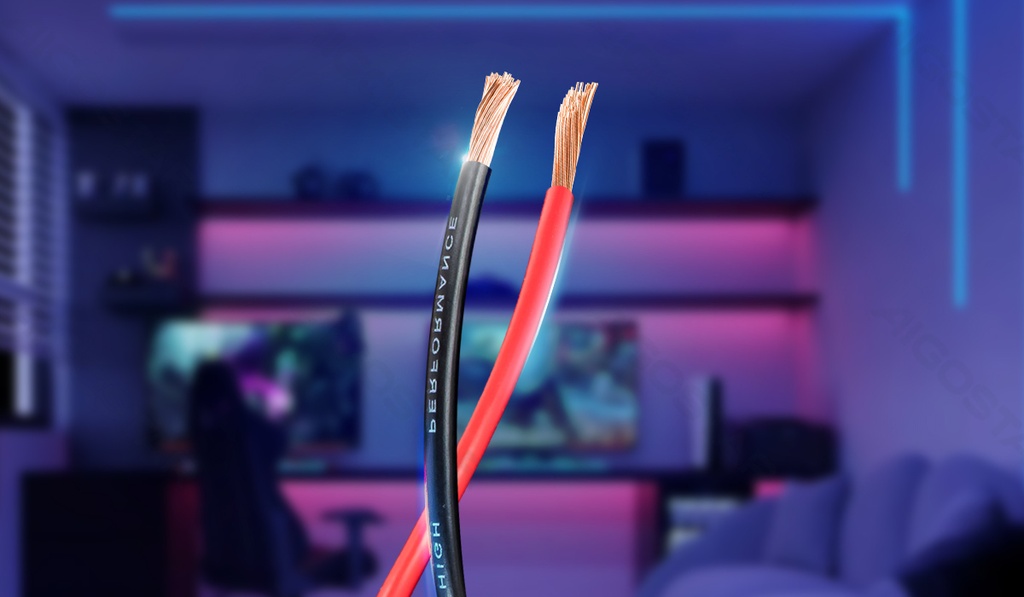 [B20104Z0Y] Audiokabel 2G 0,75mm² 10 M, rot und schwarz