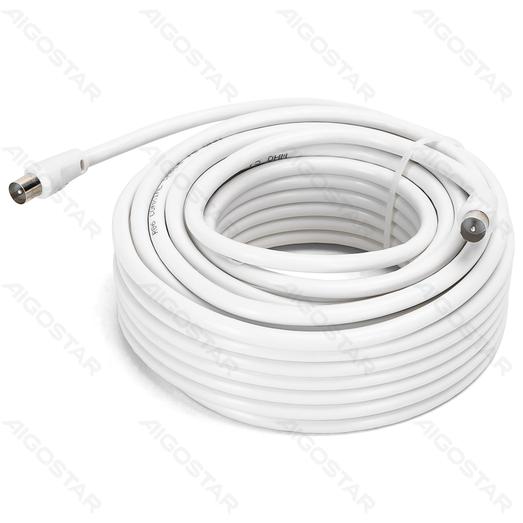 [B20104Z0V] Câble TV RG6U avec connecteurs mâle-mâle et accessoires, 15m