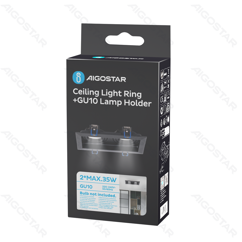 Plafondlampring + GU10-lamphouder