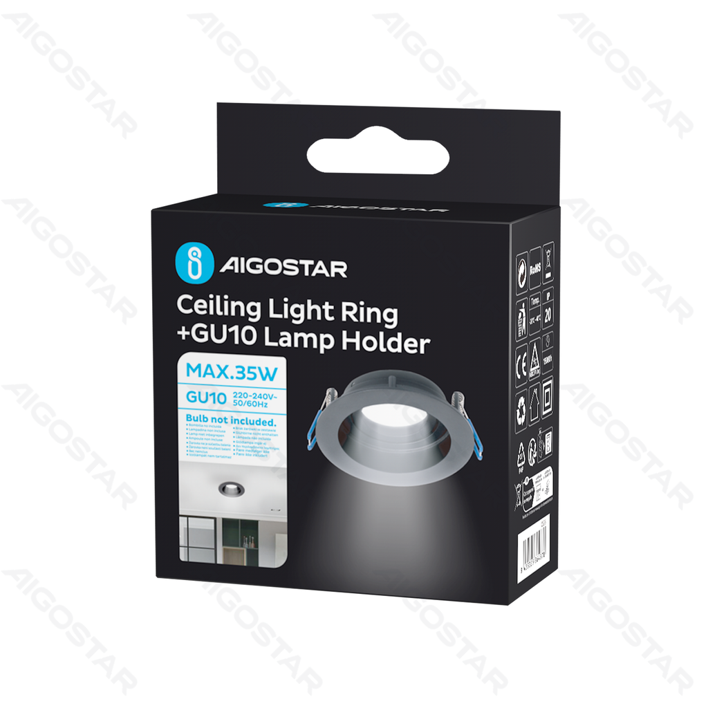 Aigostar Plafondlampring + GU10-lamphouder