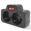 Duitse stopcontactsplitter recht 1 naar 2 16A