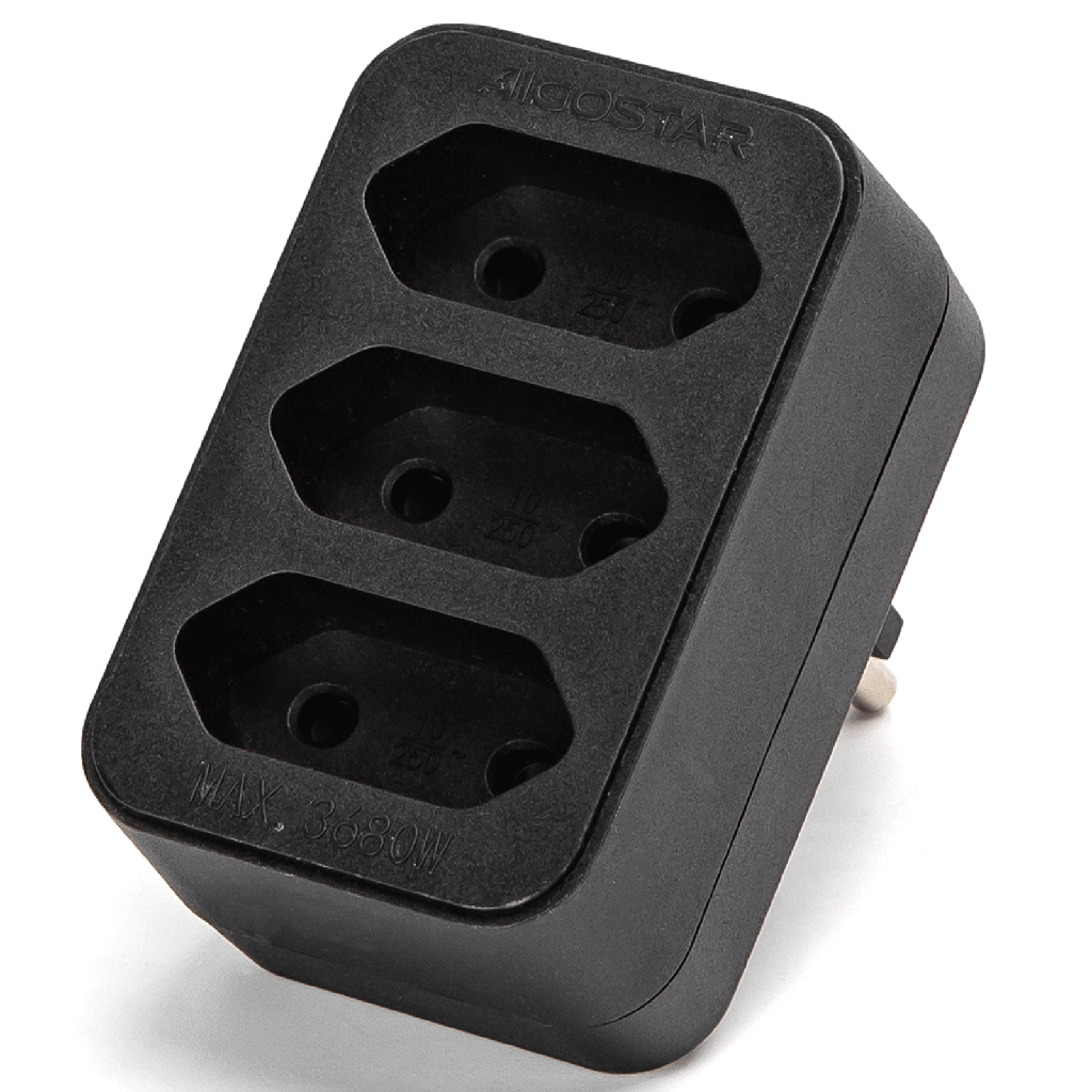 Aigostar Duitse stopcontactsplitter recht 1 naar 3 10A