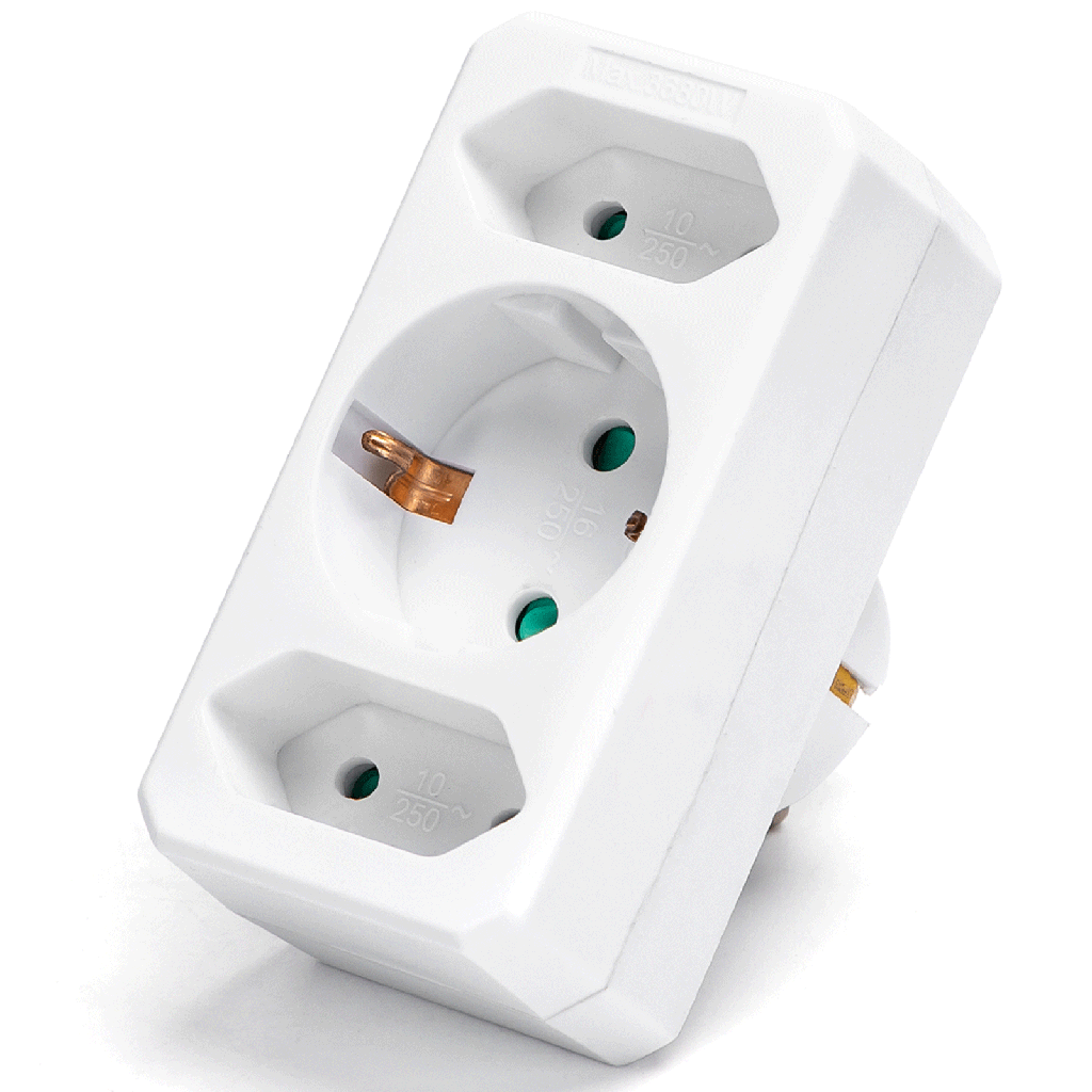 [B20102R5O] Duitse stopcontactsplitter 1 naar 3