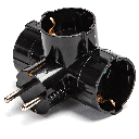 Duitse stopcontactsplitter 1 naar 3 16A kolom