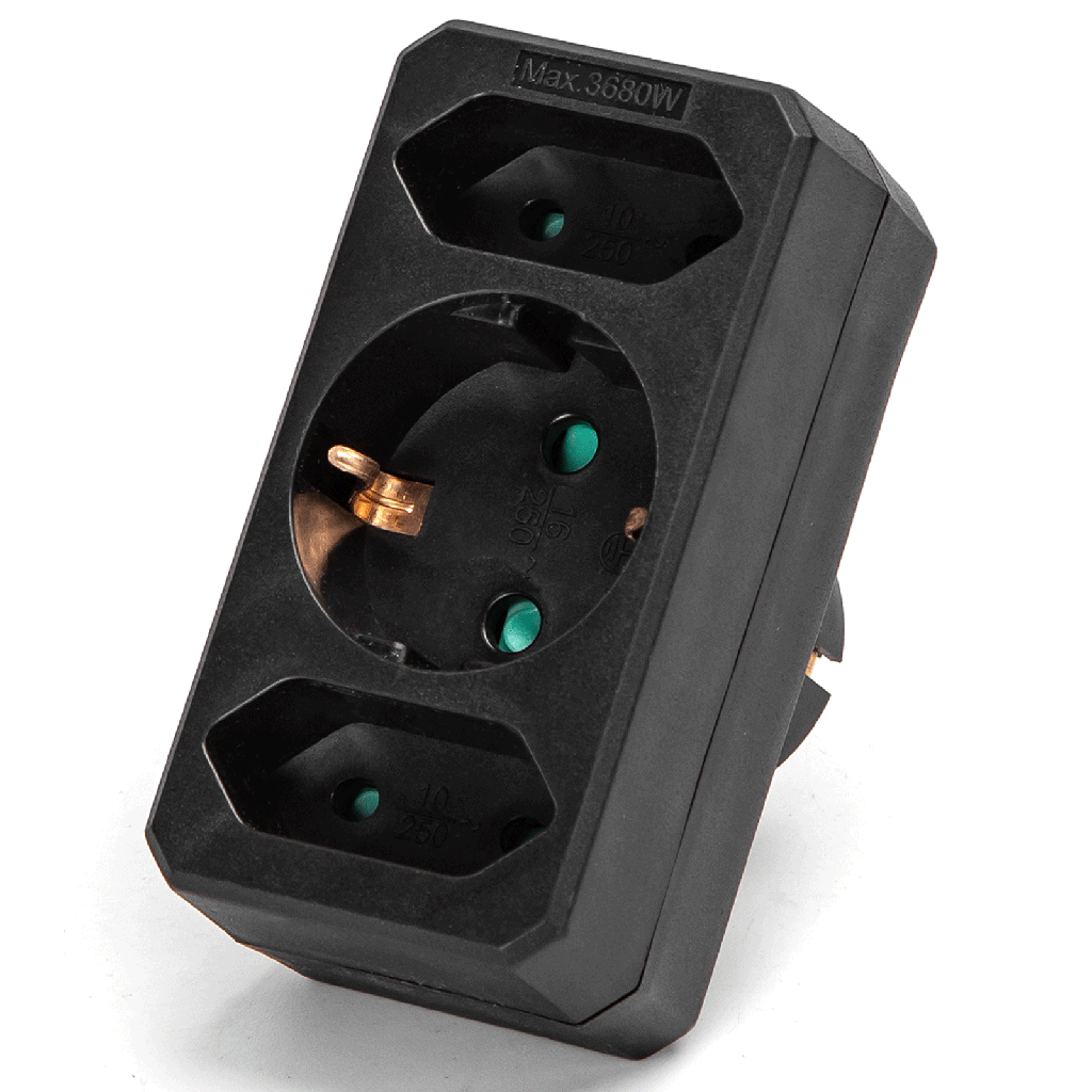 [B20102R5P] Duitse stopcontactsplitter 1 naar 3