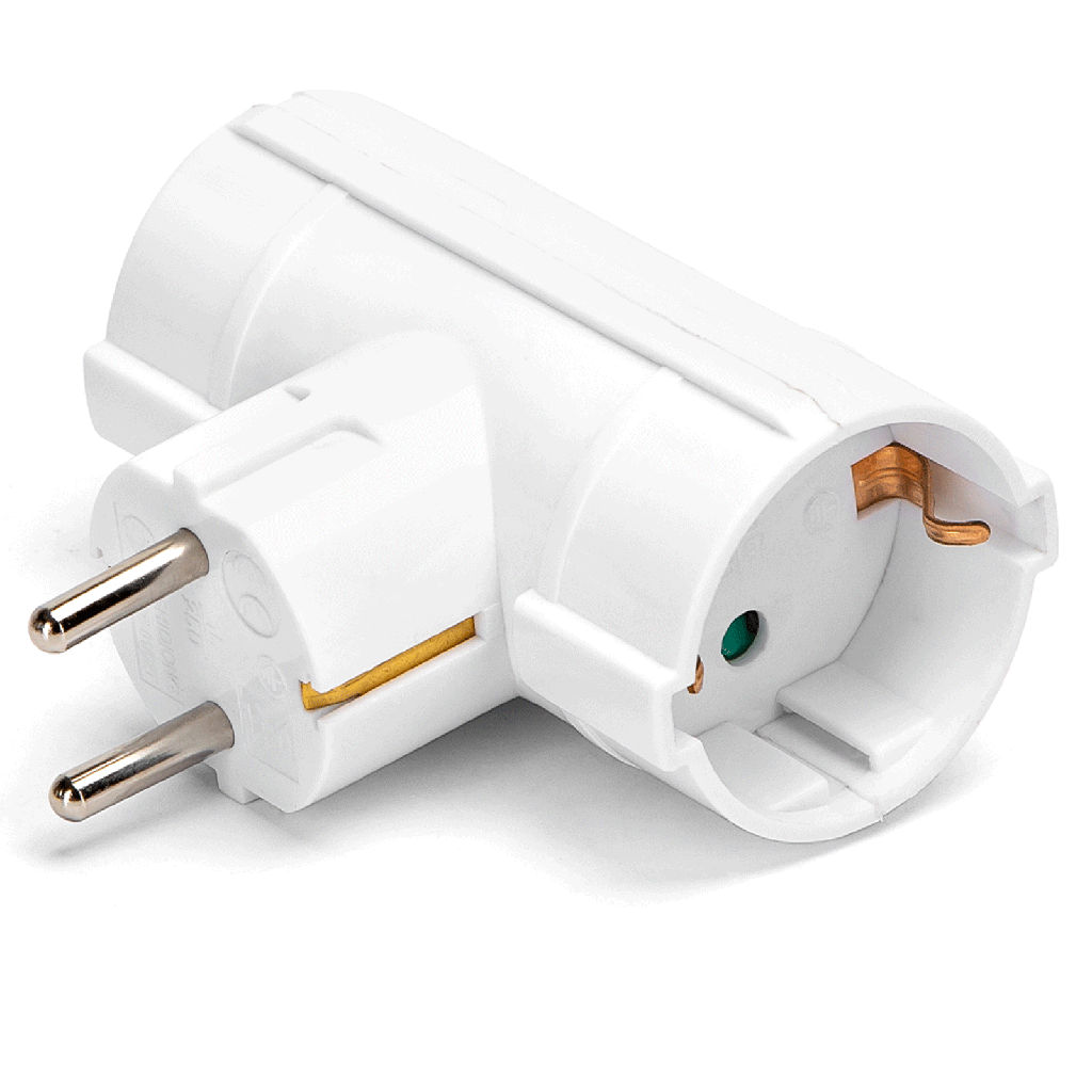 [B20102R5Q] Duitse stopcontactsplitter 1 naar 2 16A kolom