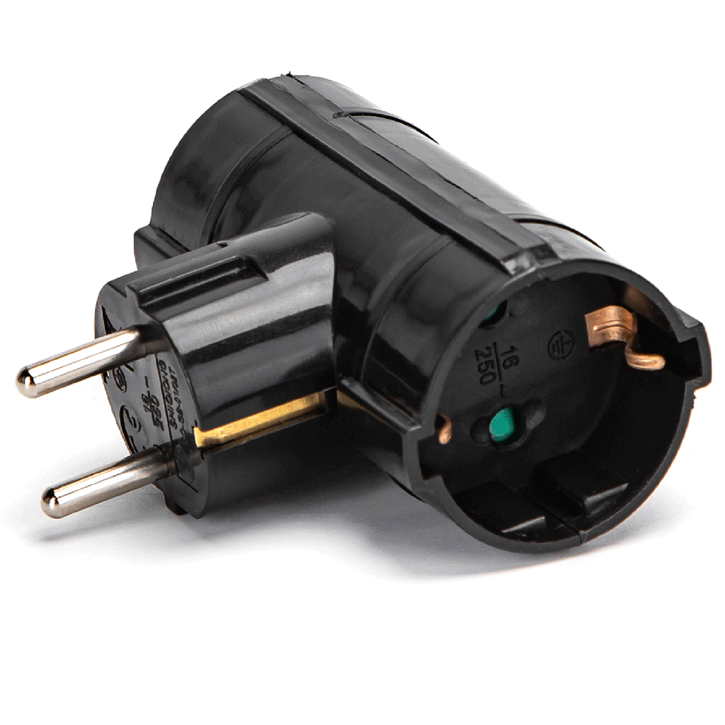 [B20102R5R] Duitse stopcontactsplitter 1 naar 2 16A kolom