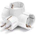 German conversion socket, one to three, 16A White