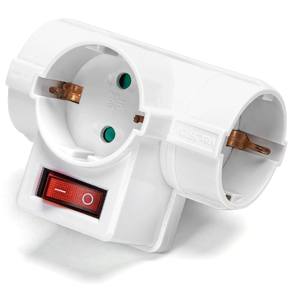 [B20102R65] Duitse stopcontactsplitter 1 naar 3 16A kolom