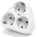 Duitse stopcontactsplitter 1 naar 3 16A driehoek
