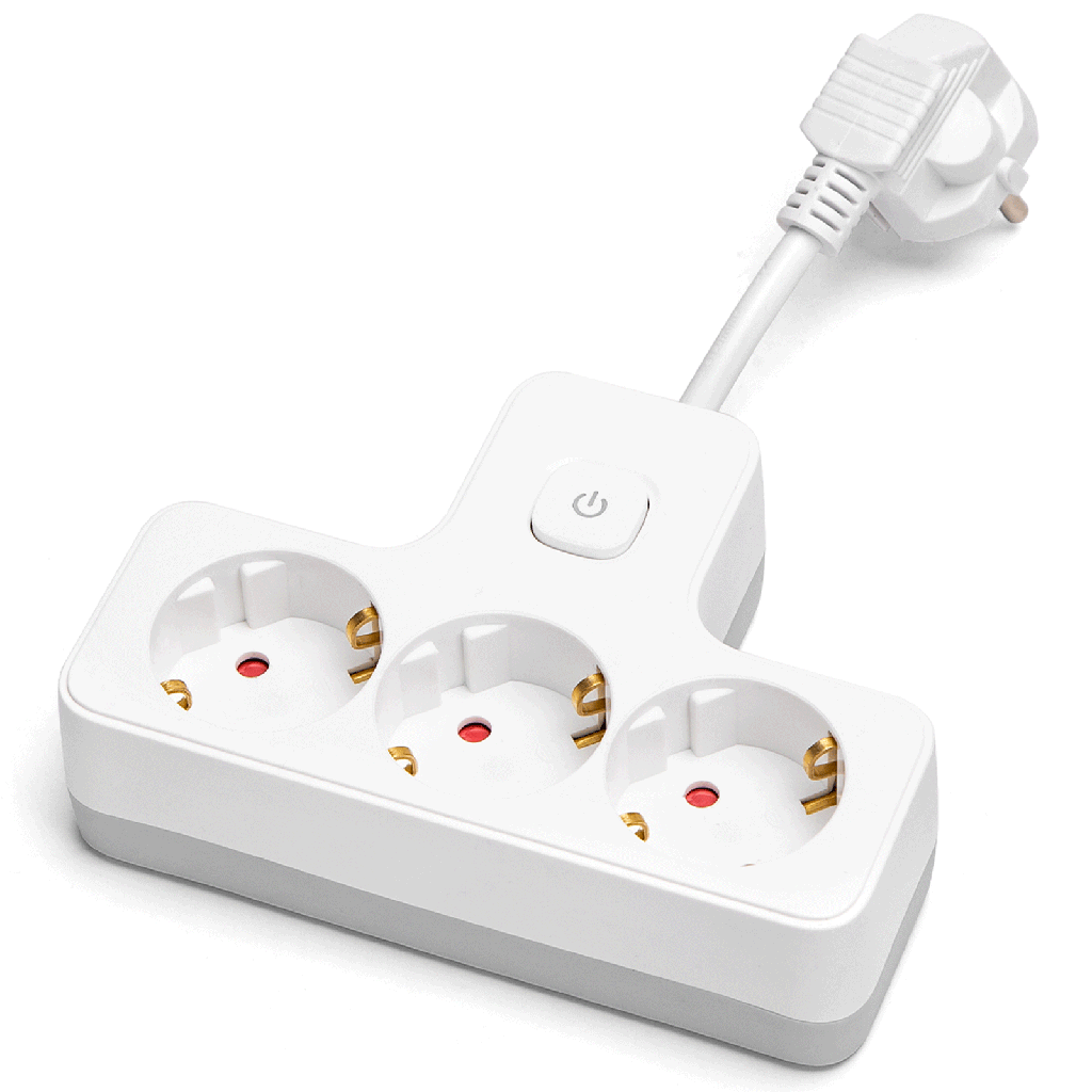 [B20103R5F] Duitse stekkerdoos 3-input 5cm korte kabel