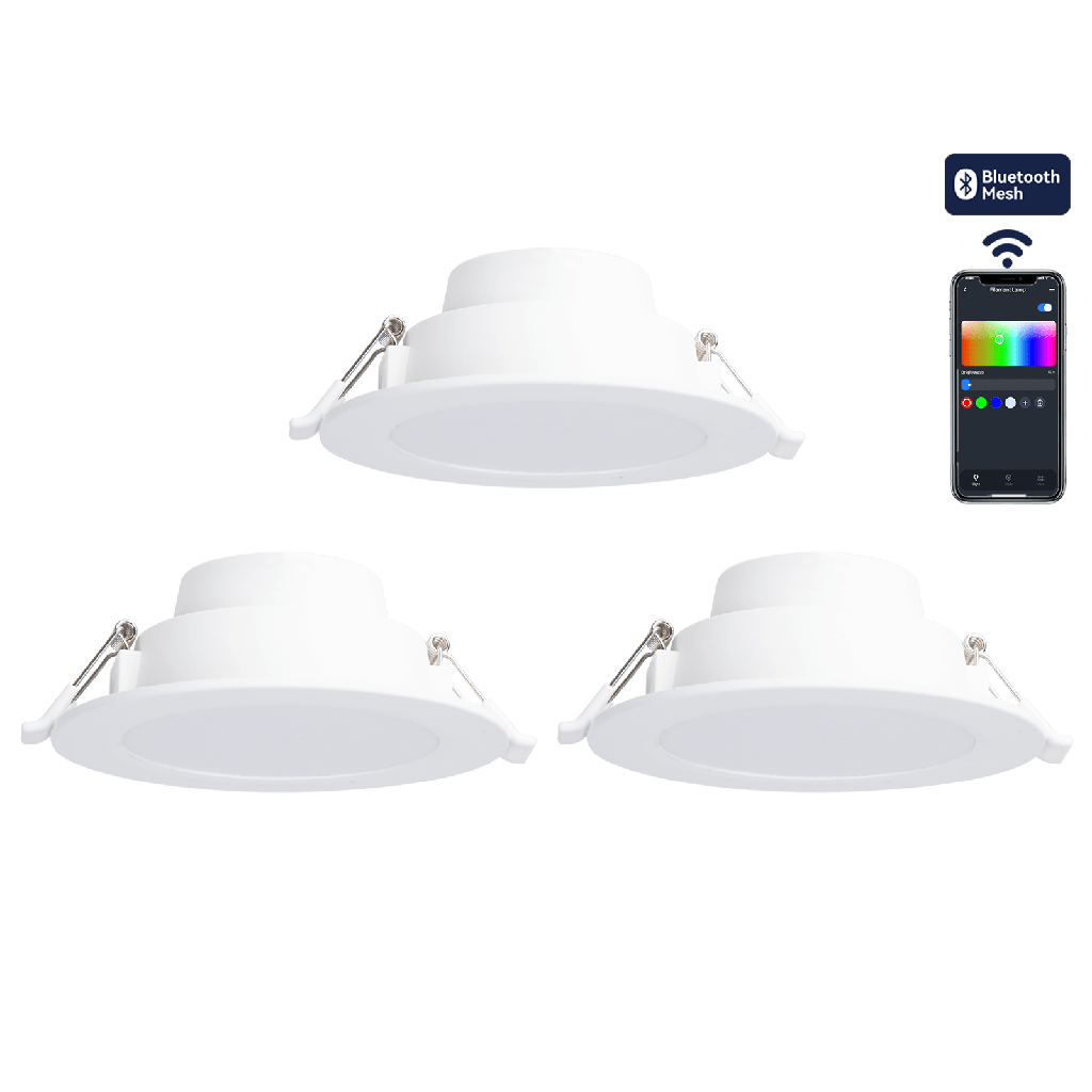 Bluetooth MESH smartes Deckenlicht 9W RGB+CCT 3Stk.