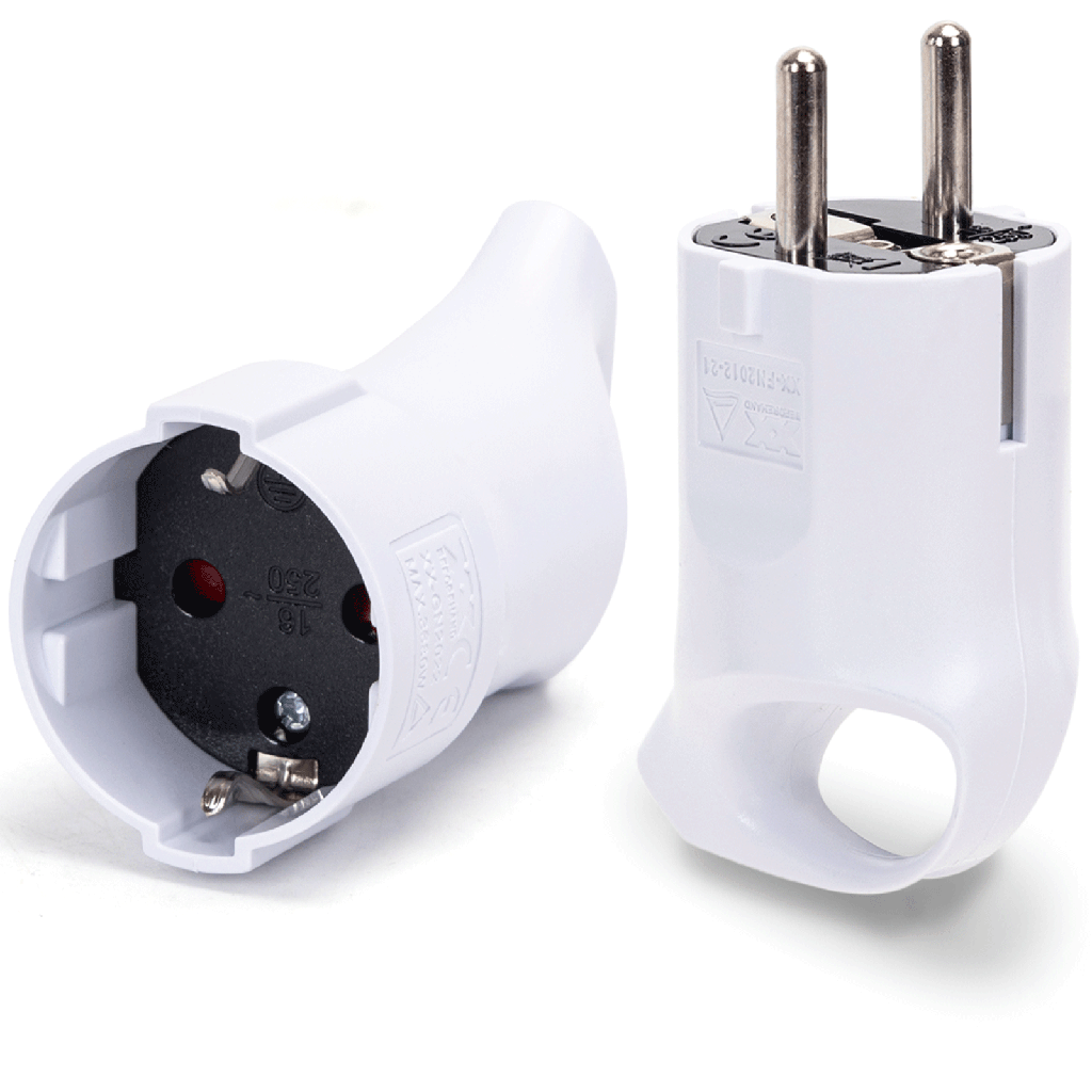 [B20103PU3] Duitse stekker & stopcontact set 16A wit