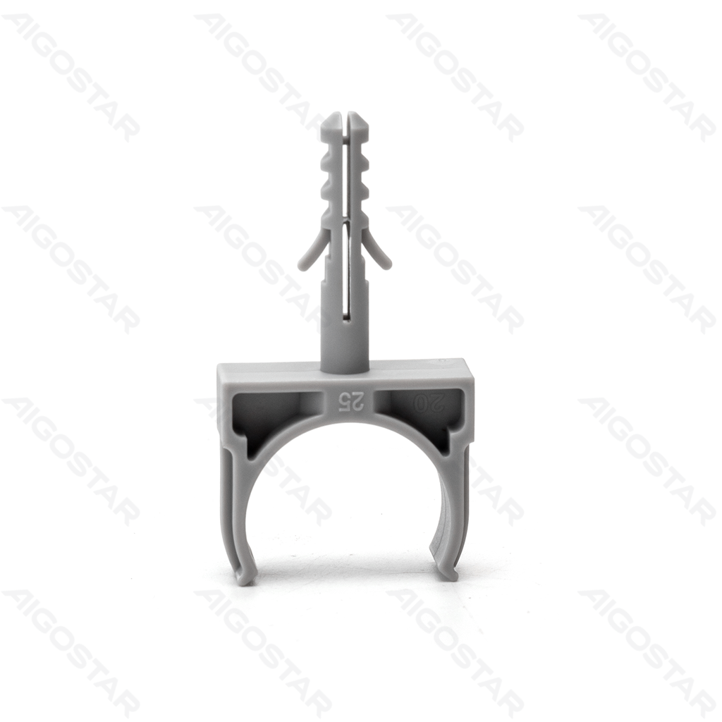 [B20104P6P] Collier de serrage en PVC en forme de U avec vis d'expansion, Φ 25 mm