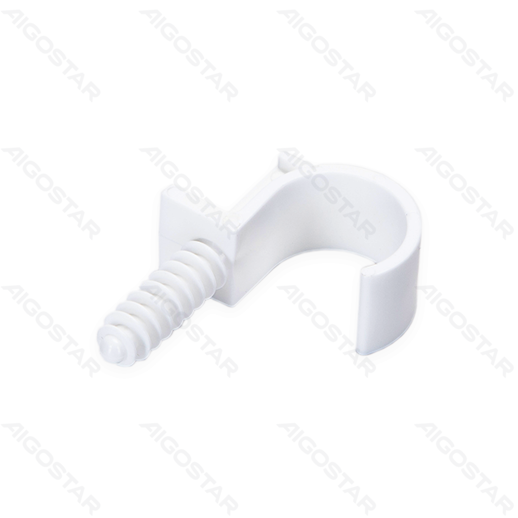 [B20104P6G] Aigostar PVC-buisklem met enkele haak en expansieschroef Φ 25 mm