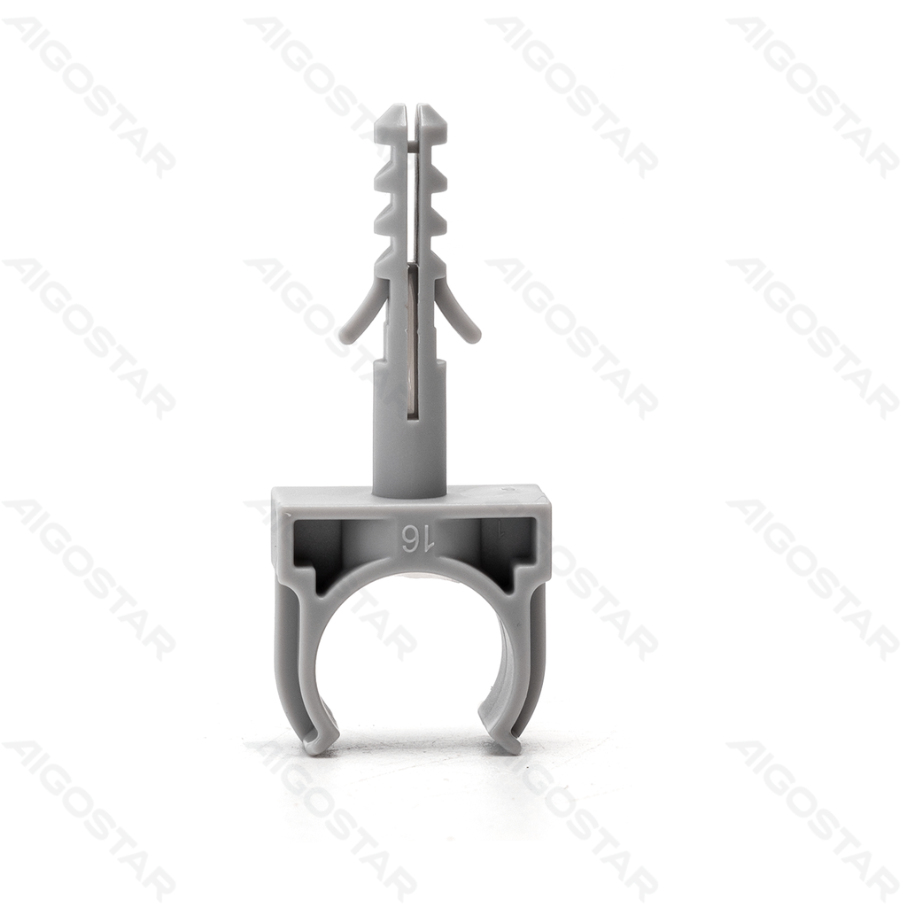 U-shaped PVC pipe clamp with expansion screw, Φ 16mm