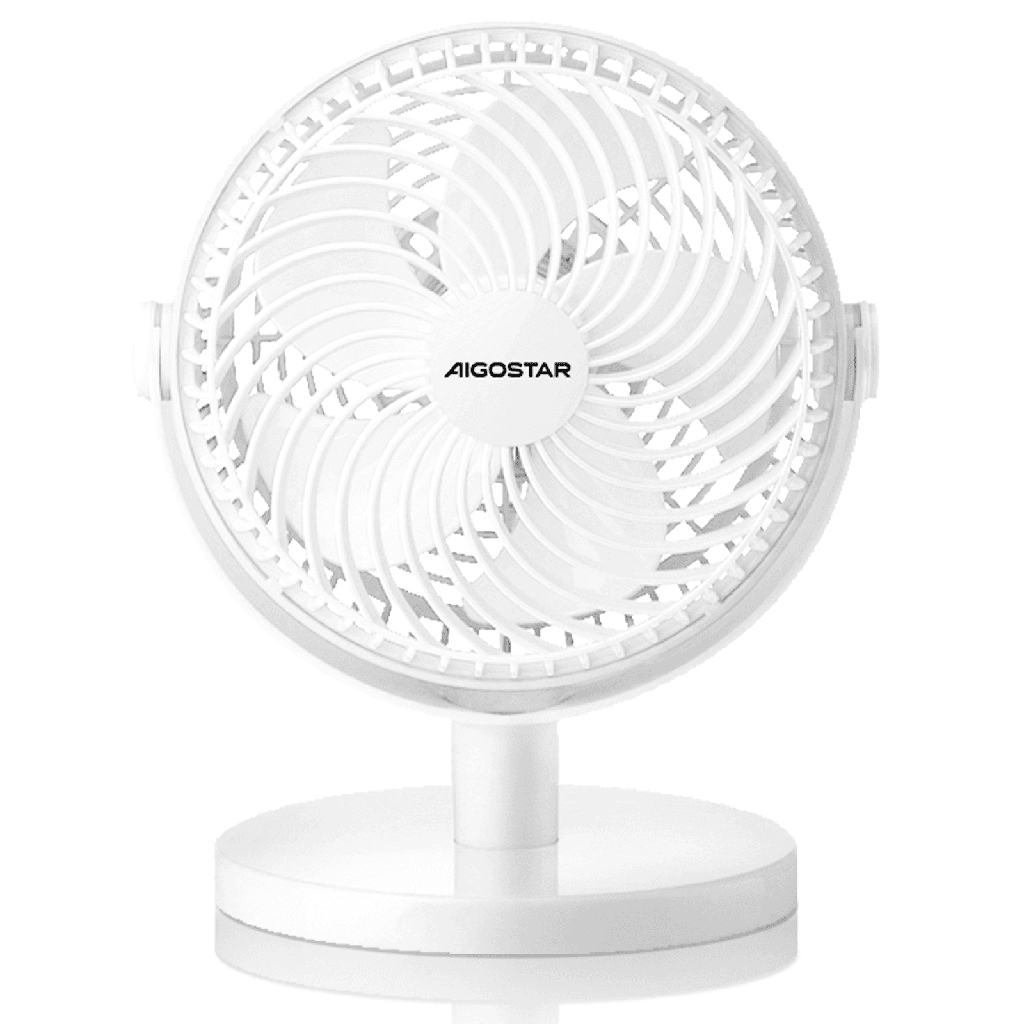 [B30101LTI] Portable Table Fan, 6 Inches, 5 Blades, 2 Speeds, Without battery, White