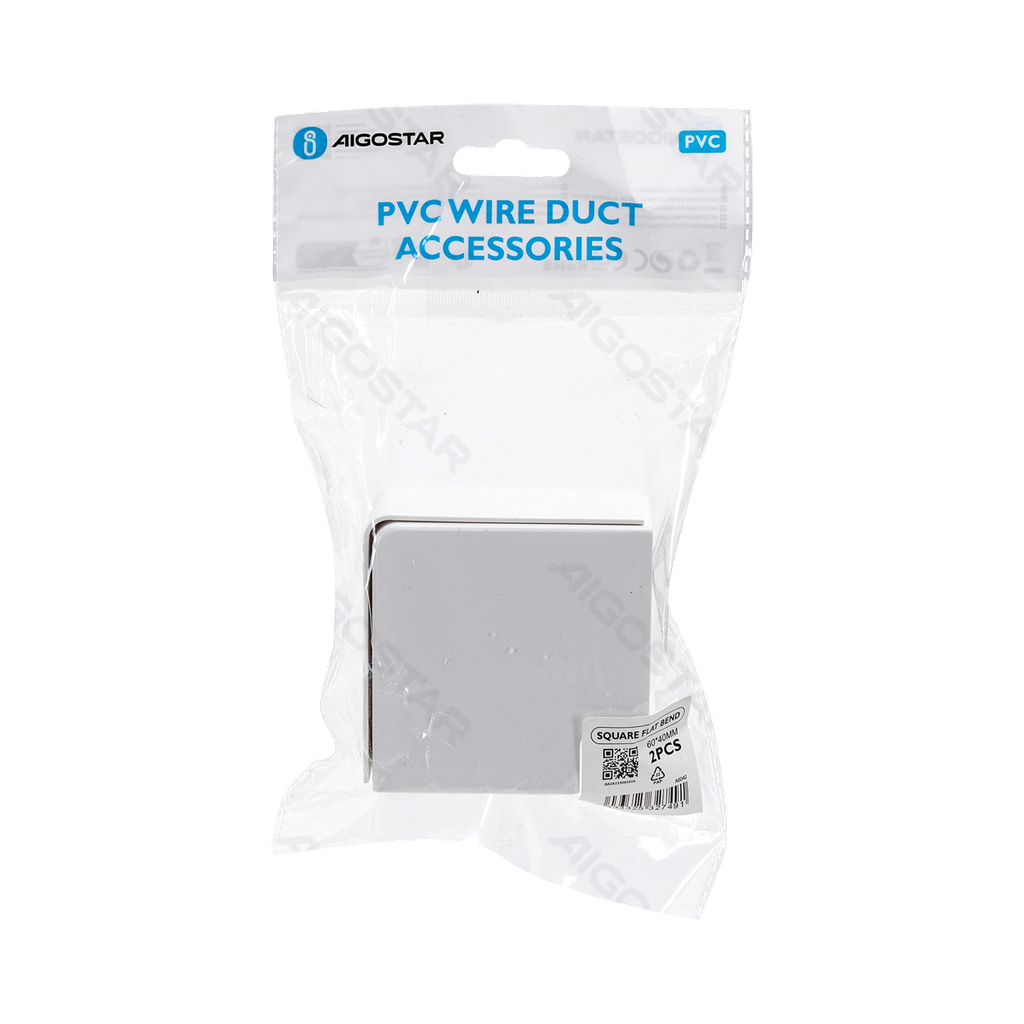 PVC Vierkante Kabelgoot Platte Bocht Wit 60*40mm 2st