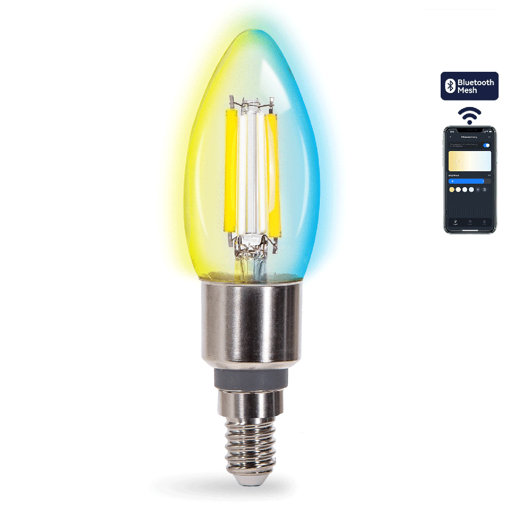 Aigostar Bluetooth Mesh Smart Filament Lamp C35,4.5W CCT