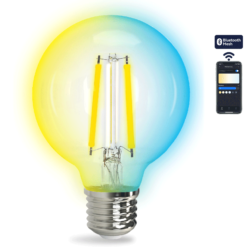 Bluetooth Mesh Smart Filament Lamp G80,6W CCT