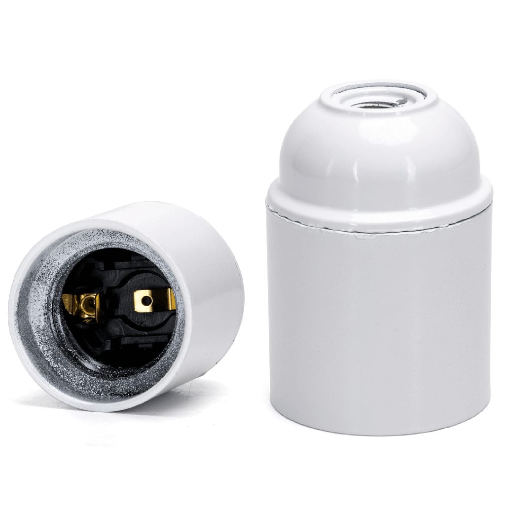 E27 bakelieten zelfsluitende lamphouder met schroefklem wit