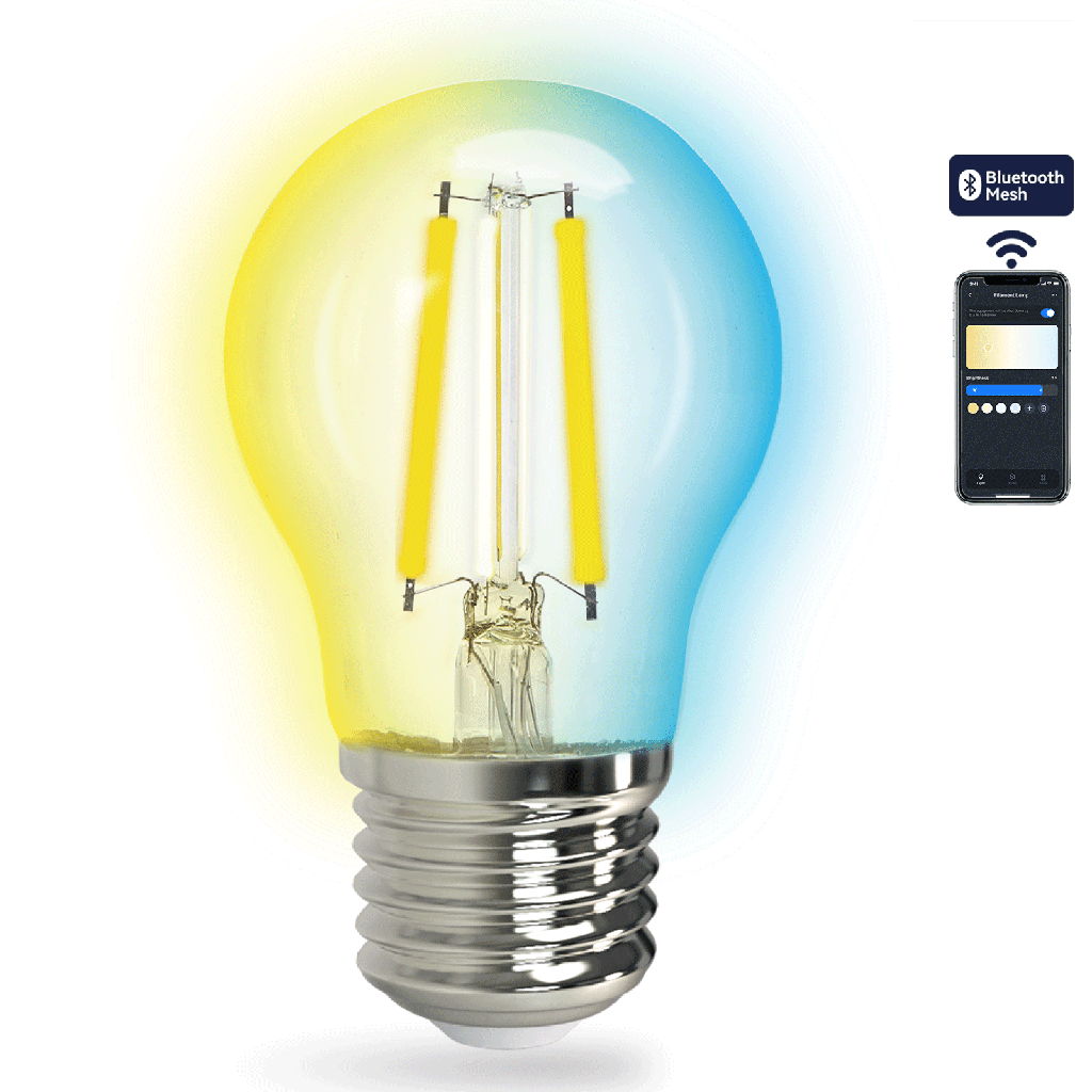 Aigostar Bluetooth Mesh Smart Filament Lamp G45,4.5W CCT