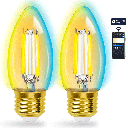 Bluetooth Mesh Smart Filament Bulb C35 4.5W 2pcs ,with remote control