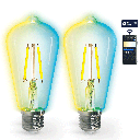 Aigostar Bluetooth Mesh Smart Filament Lamp ST64,6W CCT 2st met afstandsbediening