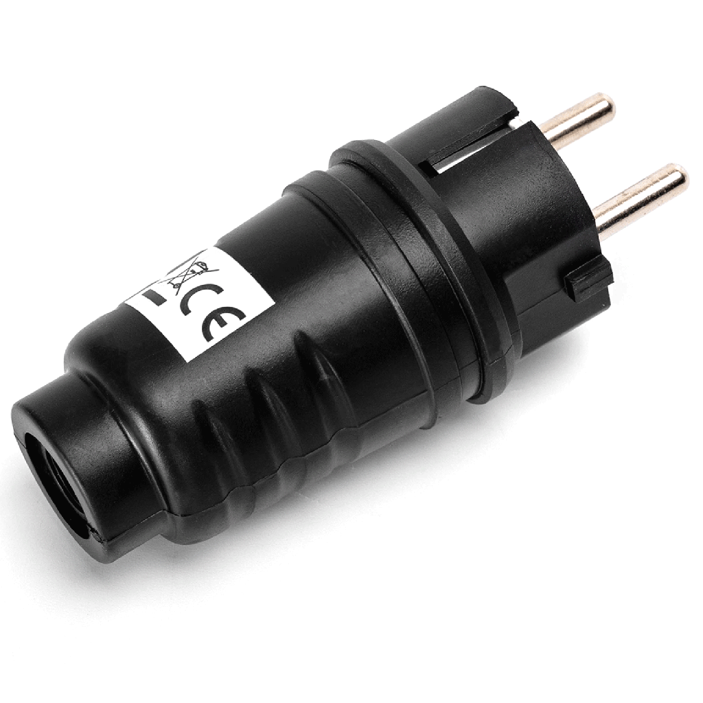 [B20103O9A] Deutscher 16 A wasserdichter wiederverdrahtbarer Stecker schwarz