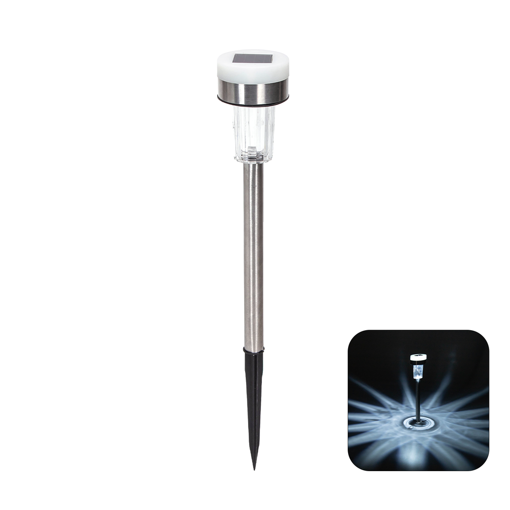 [B10201NL3] LED Solar Sfeervolle Gazonverlichting RVS Op-en-Neer Verlichting 6500K