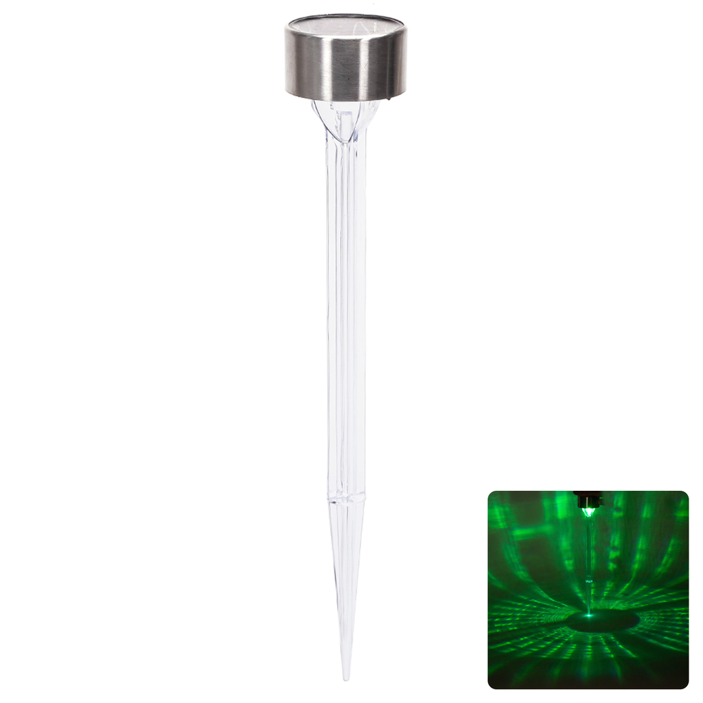 [B10201J9P] LED Solar Sfeervolle Gazonverlichting RVS Geïntegreerde lampenkap RGB