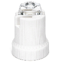 E27 Ceramic Lamp Holder with fixing accessories White