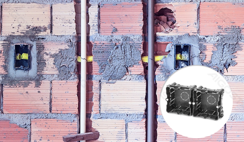 [B20104B9N] Boîtier d'interrupteur mural allemand simple encastré noir