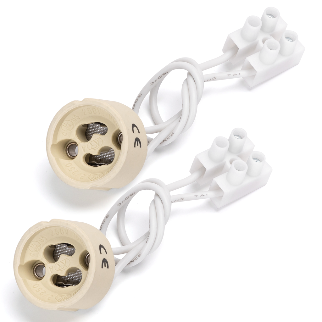 [B20102IN1] GU10 Keramische Lamphouder Wit (2 stuks)