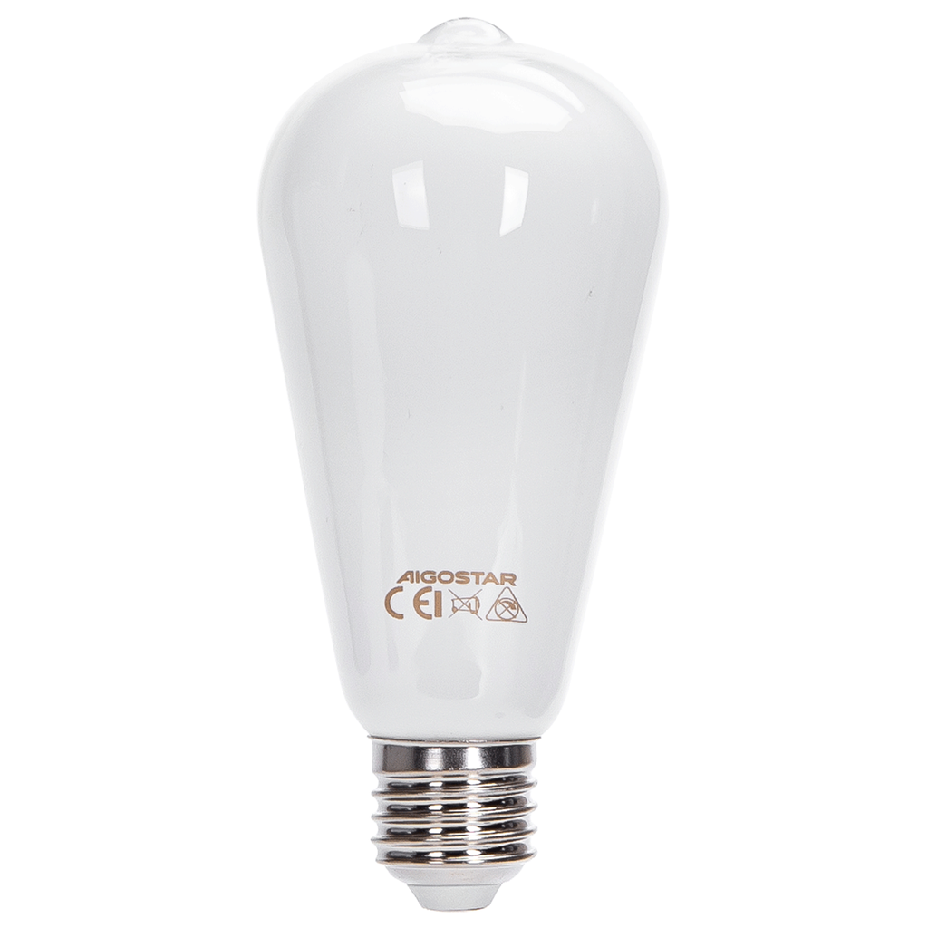 Aigostar LED Gloeilamp (Melkwit) ST64 E27,8W