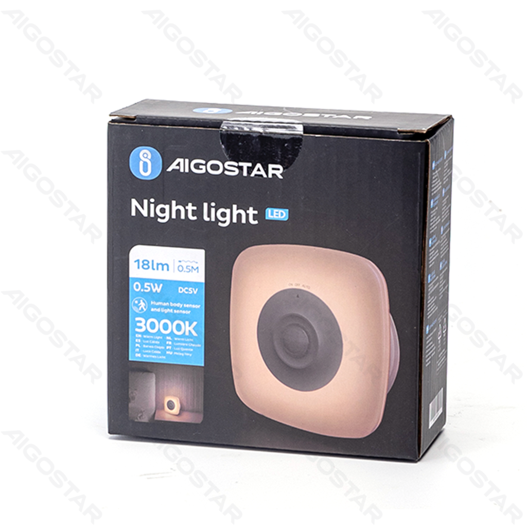 [B10308BA8] Aigostar Led Nachtlampje met Sensor