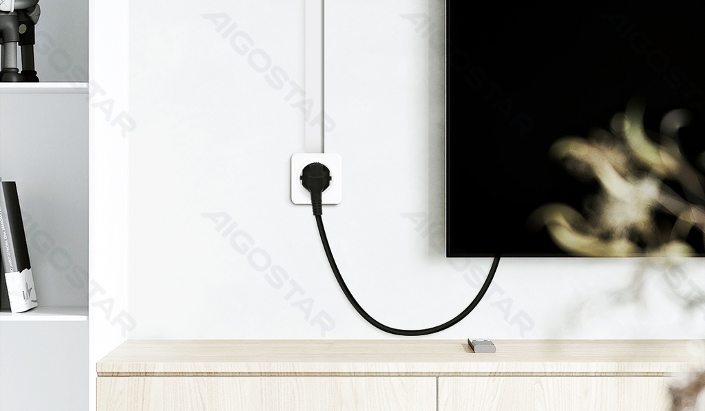 [B20101HV6] Aigostar Duitse Schakelaar voor 1 lichtpunt & Stopcontact Combinatie Wit