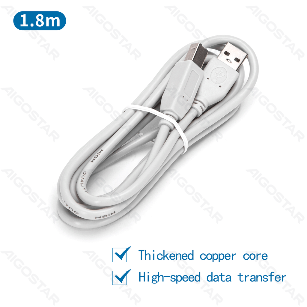 [B20104HO2] Aigostar USB2.0 AM/BM printer-/datakabel / 1,8m grijs