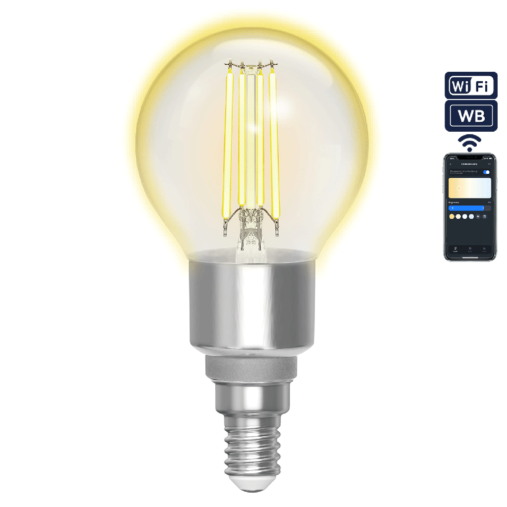 Ampoule intelligente à filament WiFi WB G45 E14 (transparente)