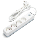 L- Serie Deutsche 4-Fach Steckdosenleiste mit Schalter 1.5M 3G1.5mm² Weiß und Grau