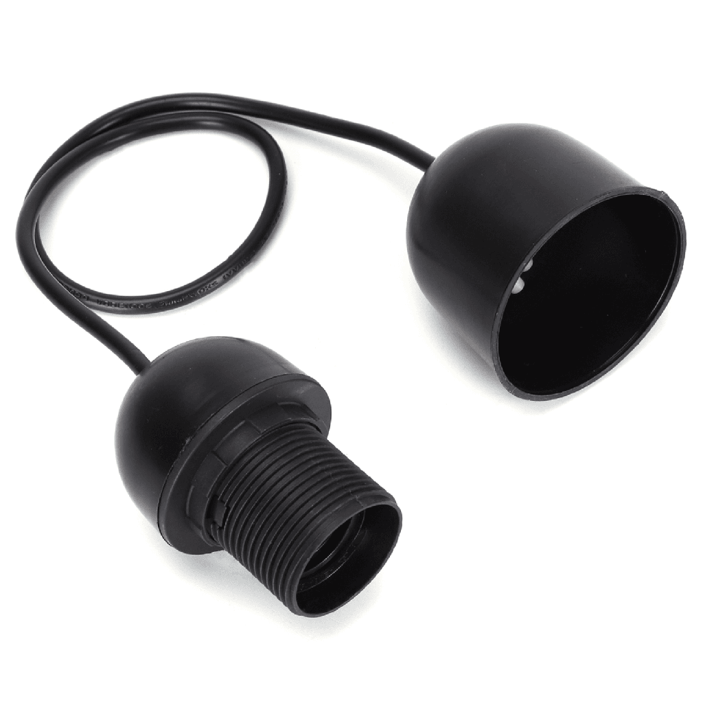 [B20102C2C] E27 Kunststof Lamphouder 2X0.75mm² 0.5M Zwart