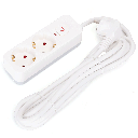 Aigostar L-Serie Duitse 2-voudige stekkerdoos met schakelaar 3M 3G1.5mm² wit en grijs
