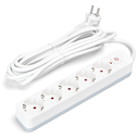 L- Series German 5-Way Power Strip with Switch 5M 3G1.5mm² White and Gray