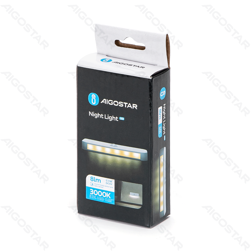 [B10308ZIR] Aigostar Led Nachtlampje met Sensor