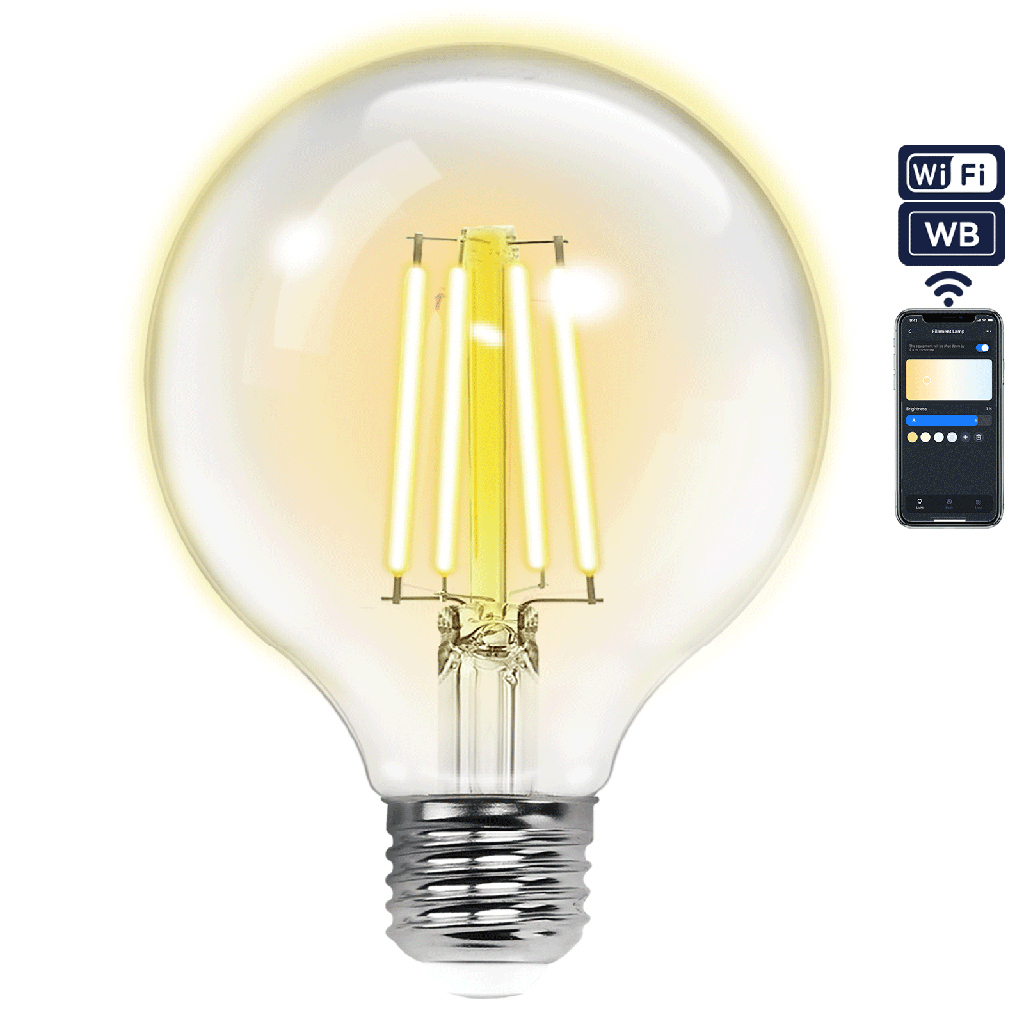 WLAN WB Smart Glühbirne mit Glühfaden G95 E27 (Klar)