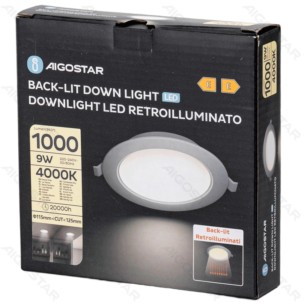 [B10405WFP] E6 LED-Unterputz-Downlight, rund, 9 W, natürliches Licht