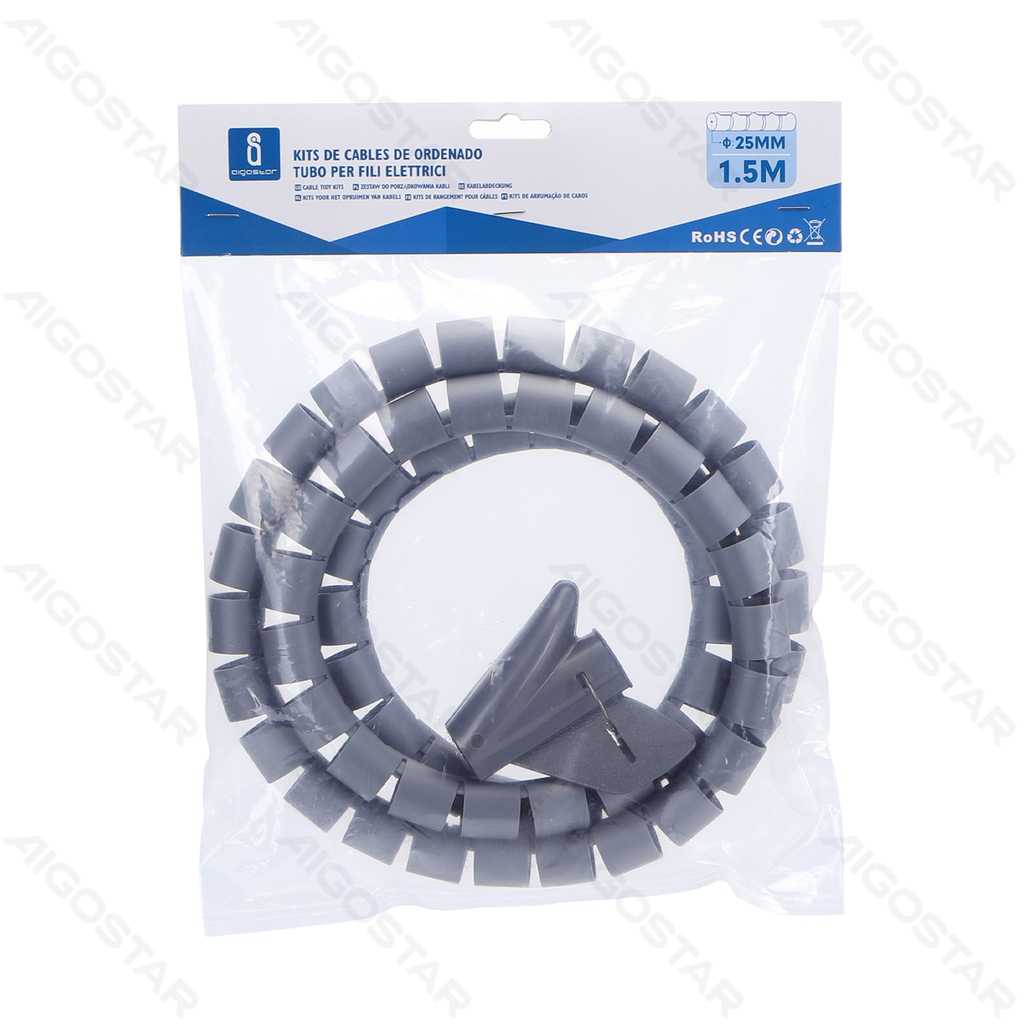 Kits de Rangement pour Câbles 25 mm*1,5m Gris