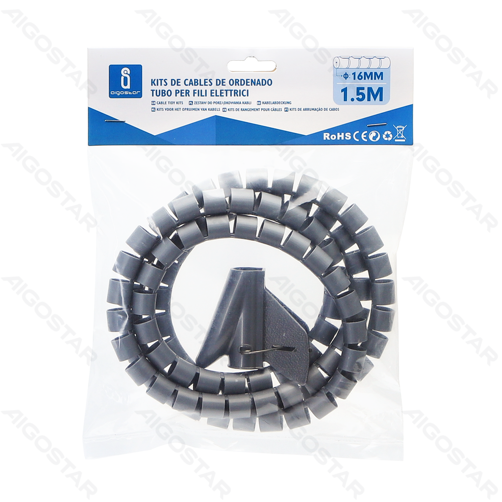 [B20104VUY] Kabel Opbergset 16mm*1.5M Grijs